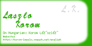 laszlo korom business card